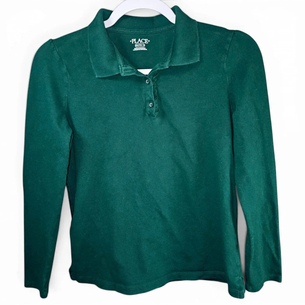 The Children's Place French Toast School Uniform Polo Shirts Girls XXL Green 2pk